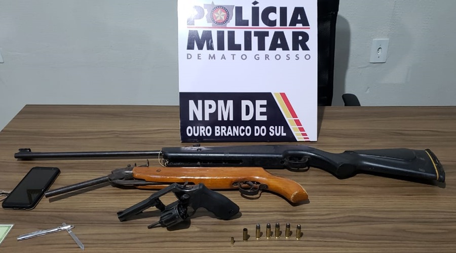 Polícia Militar apreende três armas de fogo e uma está com a numeração raspada 1