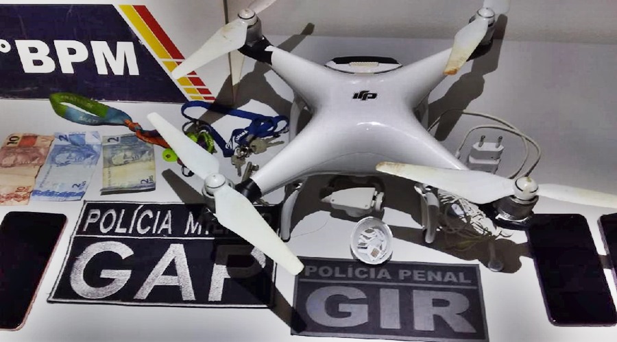 Ação conjunta entre policiais penais e Polícia Militar identifica drone com celulares e resulta na prisão de suspeito 1