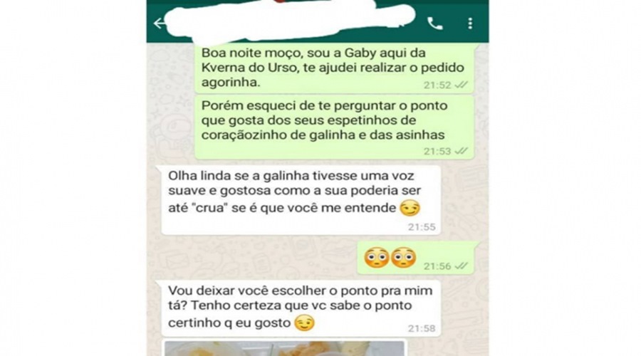 Proprietário de lanchonete envia espetinho cru para cliente após ele assediar funcionaria 1