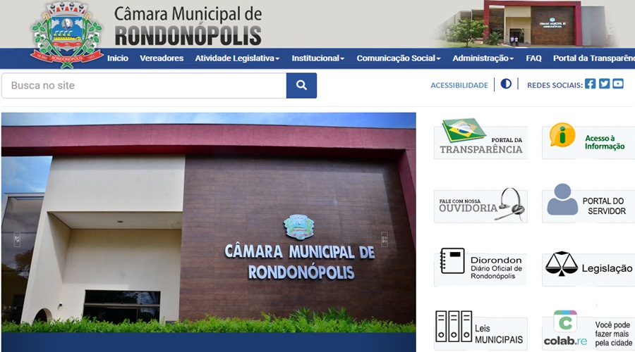 Site da Câmara Municipal de Rondonópolis está no ar 1