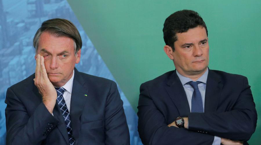 Presidente Jair Bolsonaro e ex-ministro da Justiça Sergio Moro Imagem: ADRIANO MACHADO