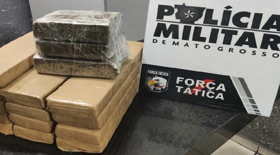 Força Tática prende suspeitos em ônibus com 13 kg de maconha do MS 1