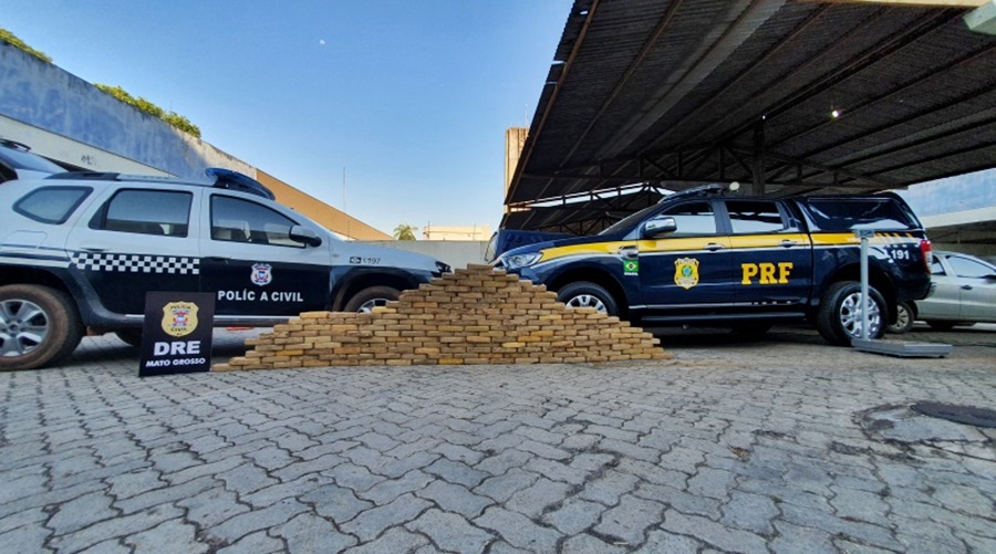 Em operação conjunta, PRF e Polícia Civil apreendem 186 kg de pasta base em Mato Grosso 1