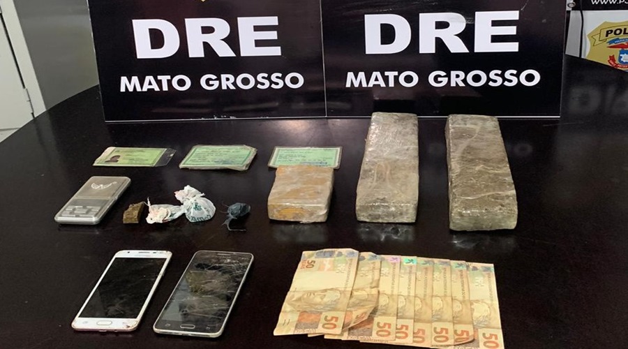 DRE apreende seis quilos de maconha e faz a detenção de quatro suspeitos em bairro de Várzea Grande 1