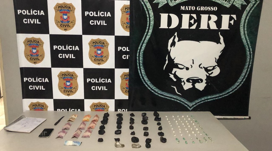 Derf de Rondonópolis prende casal de traficante com mais de 110 porções de drogas 1