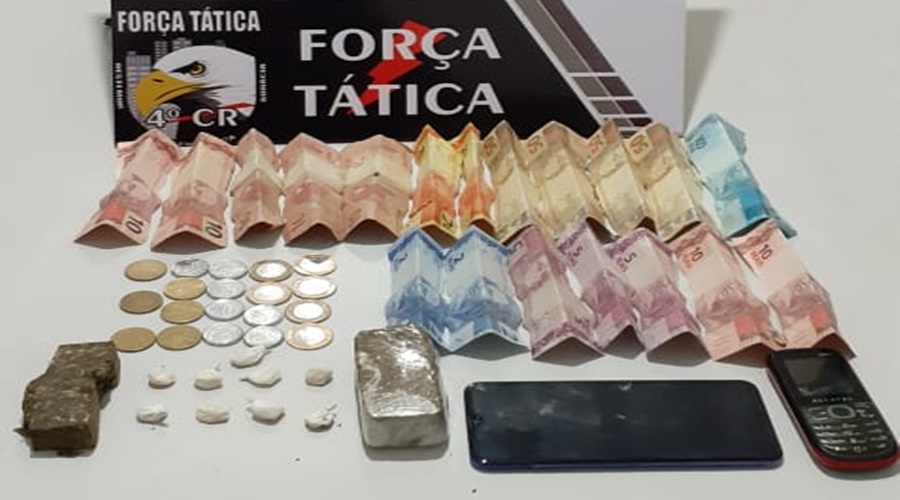 Em mais uma ação da Força Tática boca de fumo é fechada e viciado é preso com mandado de prisão em aberto 1