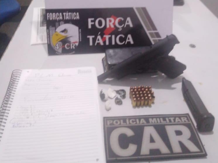 Polícia vai atender ocorrência de disparo de arma de fogo e prende suspeito de fazer parte de facção 1