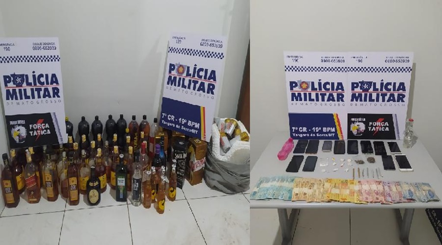 Força Tática interrompe festa com presença de menores e uso de álcool e droga em Tangará da Serra 1