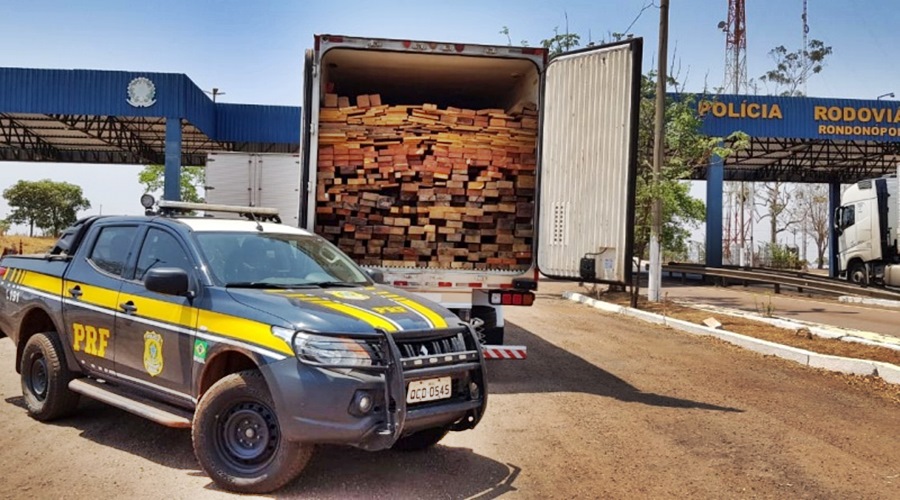 PRF apreende madeira ilegal em Rondonópolis/MT 1