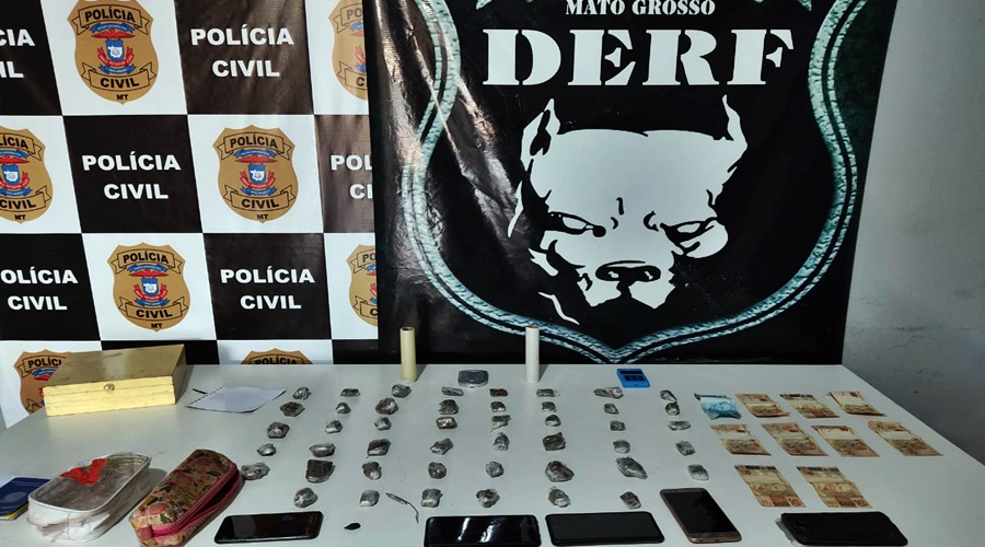 Derf de Rondonópolis prende em flagrante quatro indivíduos por tráfico de drogas na Vila Cardoso 1