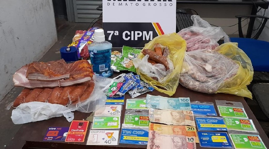 PM prende individuo por furto em açougue em Jaciara e recupera produtos levado 1