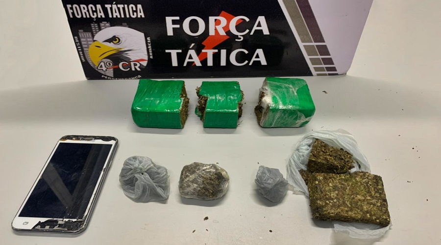 Individuo monitorado por tornozeleira eletrônica é preso pela Força Tática por tráfico de drogas 1