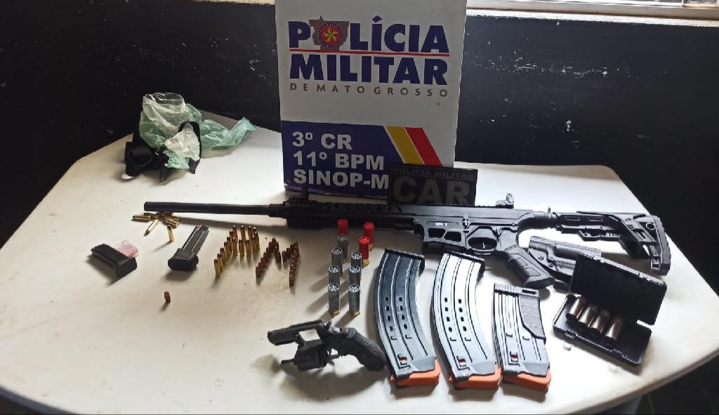 Policiais recuperam armas e munições furtadas de residência em Sinop 1