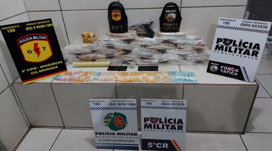 Trabalho integrado entre PMs de Mato Grosso e Goiás prende casal com 24 tabletes de pasta base de cocaína 1