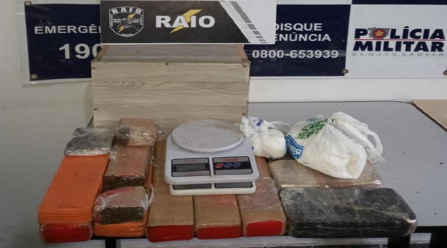 Policiais do Raio apreendem mais de dez quilos de drogas na região do Rio Cuiabá 1