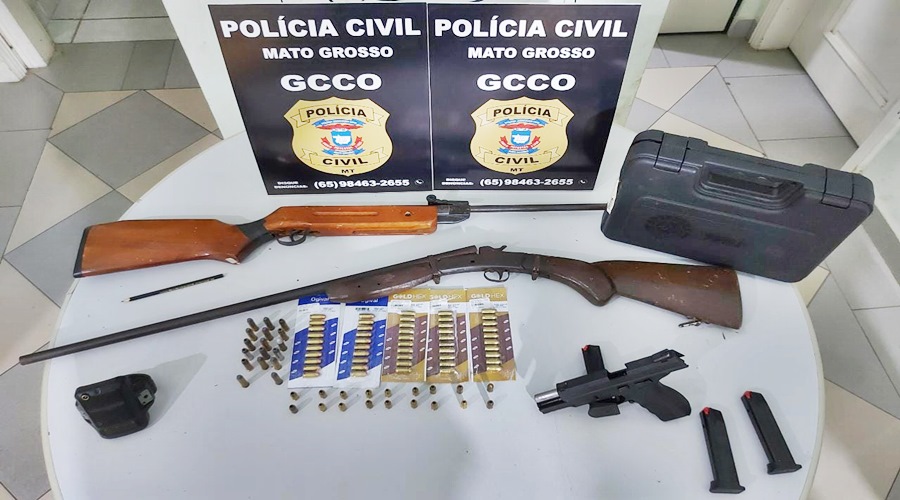 Polícia Civil apreende armas de fogo e mais de 80 munições em chácara na zona rural de Cuiabá 1