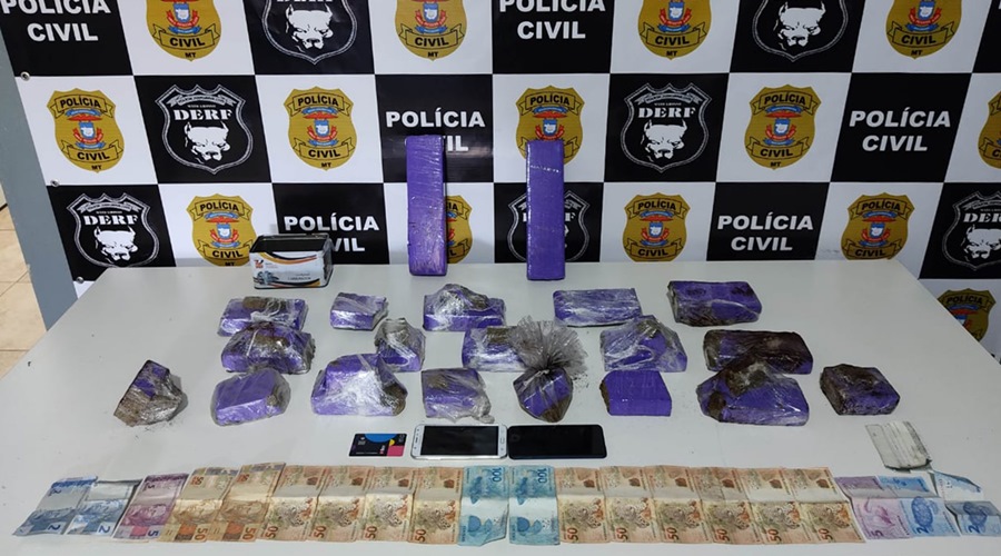 Derf prende suspeito de tráfico e apreende 20 tabletes de maconha em Rondonópolis 1