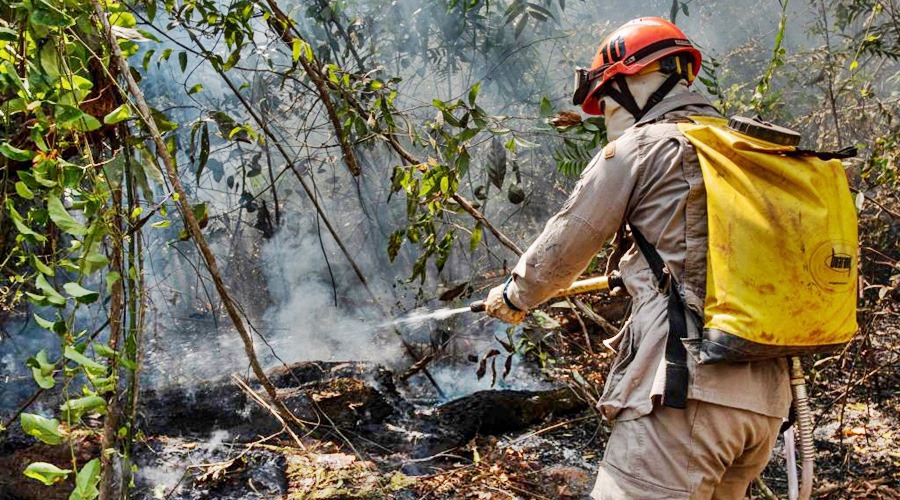 Corpo de Bombeiros controla incêndio na reserva Indígena Tadarimana 1