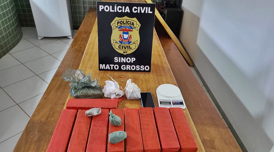 Polícia Civil apreende 9 tabletes de maconha e prende traficante em flagrante em Sinop 1