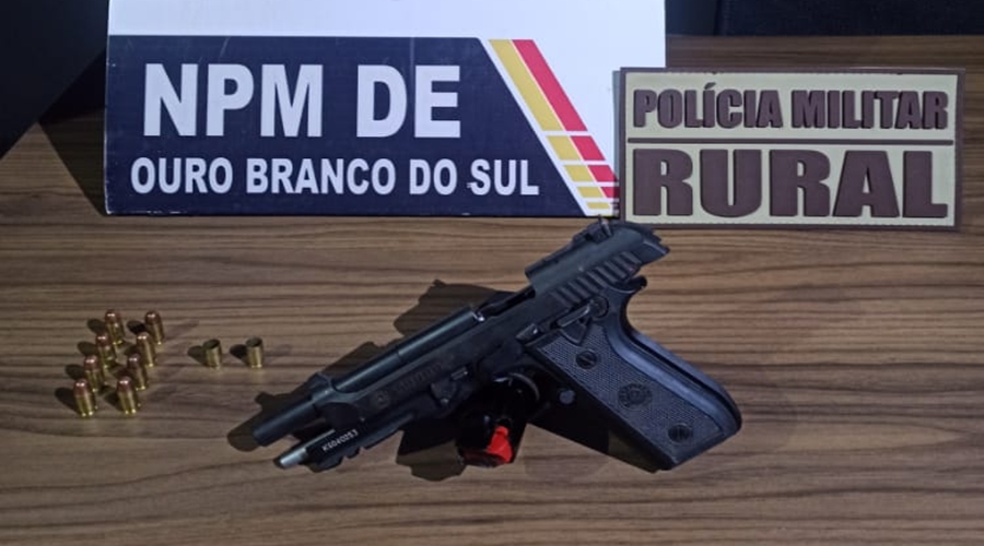 Homem é detido e pistola apreendida em região rural de Ouro Branco após tentativa de homicídio 1