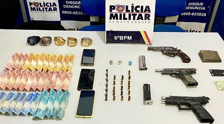 Força Tática prende quadrilha e apreende armas de fogo e drogas em Cáceres 1