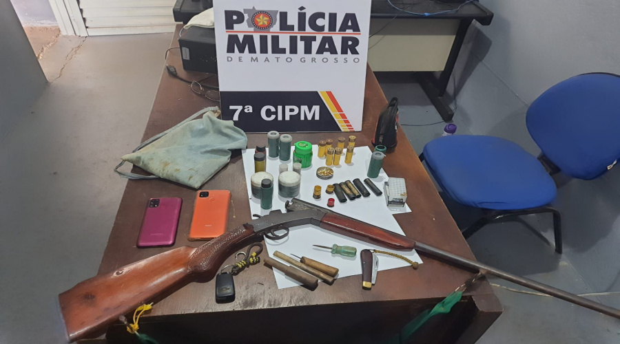 Após desentendimento PM faz a detenção de dois homens por ameaça e posse de arma de fogo 1