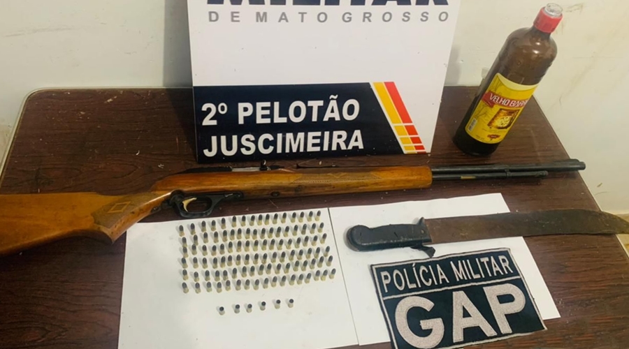 Após ameaçar esposa e efetuar disparos de arma de fogo homem é preso pelo Grupo de Apoio da 7ª CIPM 1