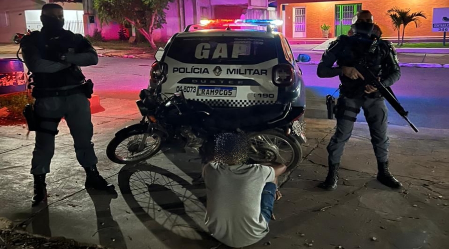 Durante patrulhamento policiais da GAP prendem individuo com moto clonada em Jaciara 1