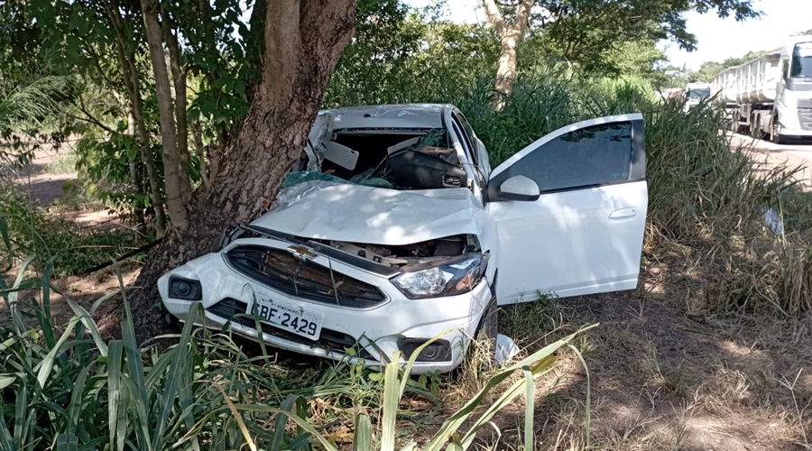 Mulher fica em estado grave após veículo que ela estava colidir em árvore na BR 364 em Rondonópolis 1