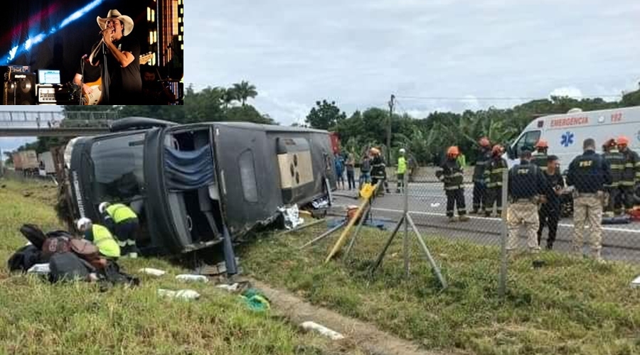 Ônibus tomba na Regis Bittencourt e cantor sertanejo Aleksandro, da dupla com Conrado morre 1