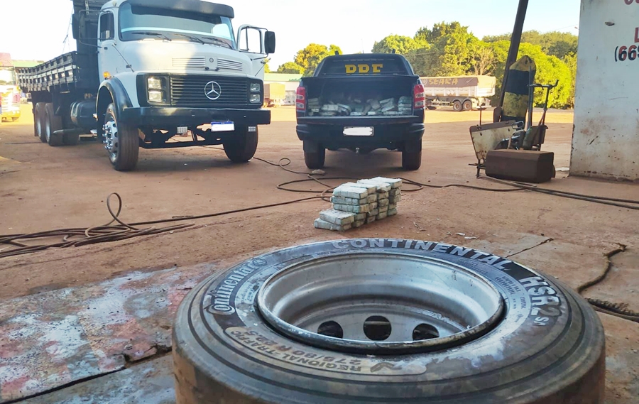 Motorista tenta levar droga para São Paulo dentro de pneus de caminhão, mas é preso pela PRF em Rondonópolis 1