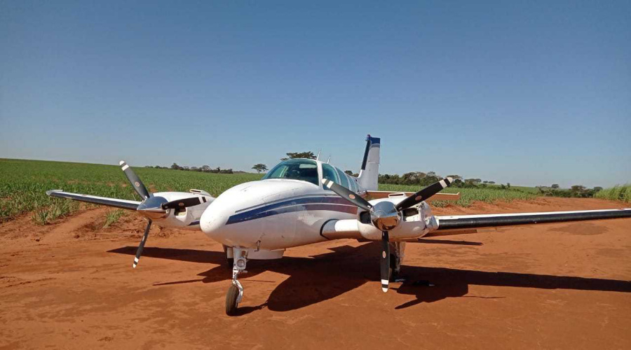 Avião com 500 Kg de cocaína é apreendido pela PF na divisa de SP com MS 1