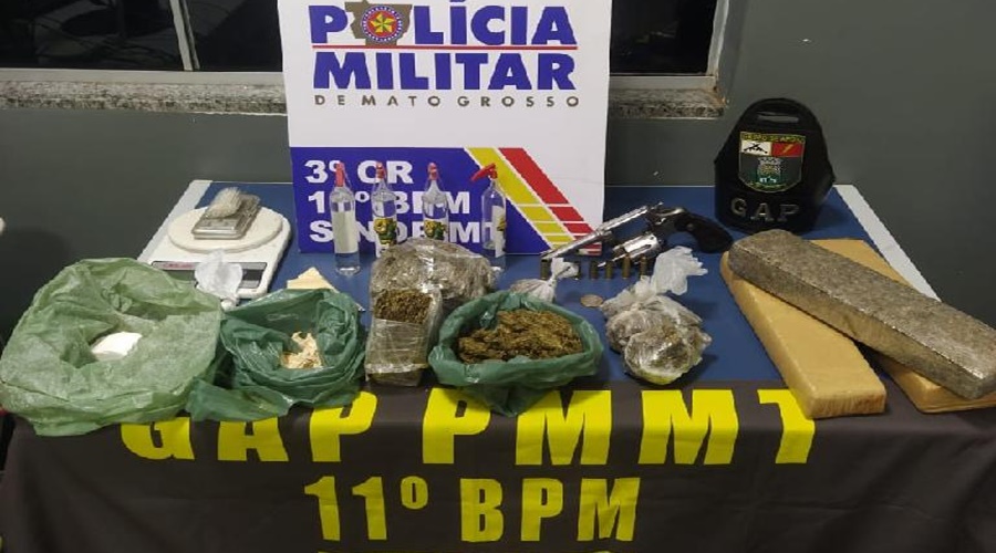 Dupla é presa pela PM com arma de fogo e grande quantidade de drogas em Sinop 1