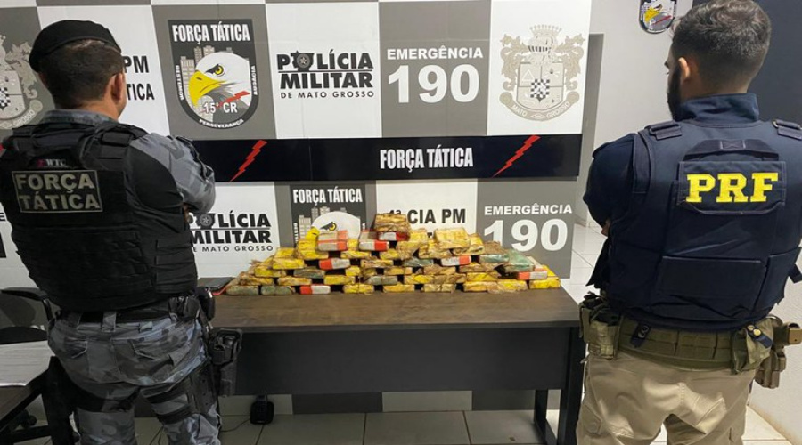 PRF e PM/MT apreendem 45 kg de cocaína em MT 1