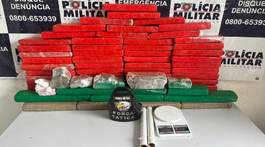 Força Tática prende homem em flagrante com 64 tabletes de maconha 1