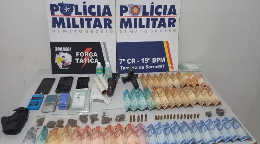 Três homens foram presos por tráfico de drogas e porte de armas de fogo no interior de MT 1