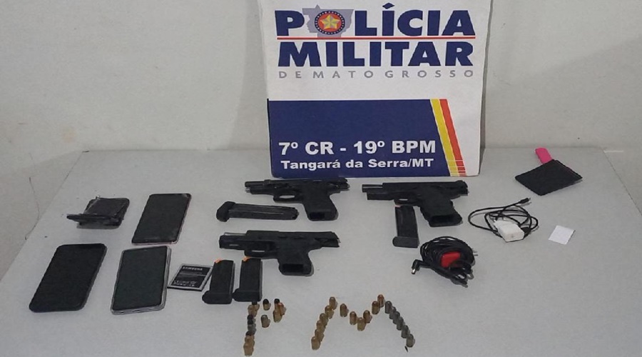 PM apreende armas de fogo e faz a detenção de suspeitos de vários crimes no interior de MT 1