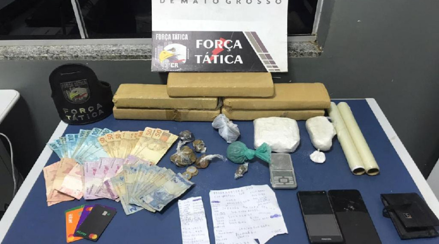 Força Tática prende casal com tabletes de maconha e R$ 1,8 mil em Sinop 1