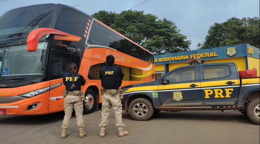 Em Sorriso/MT, ônibus que voltava de Brasília é apreendido pela PRF 1