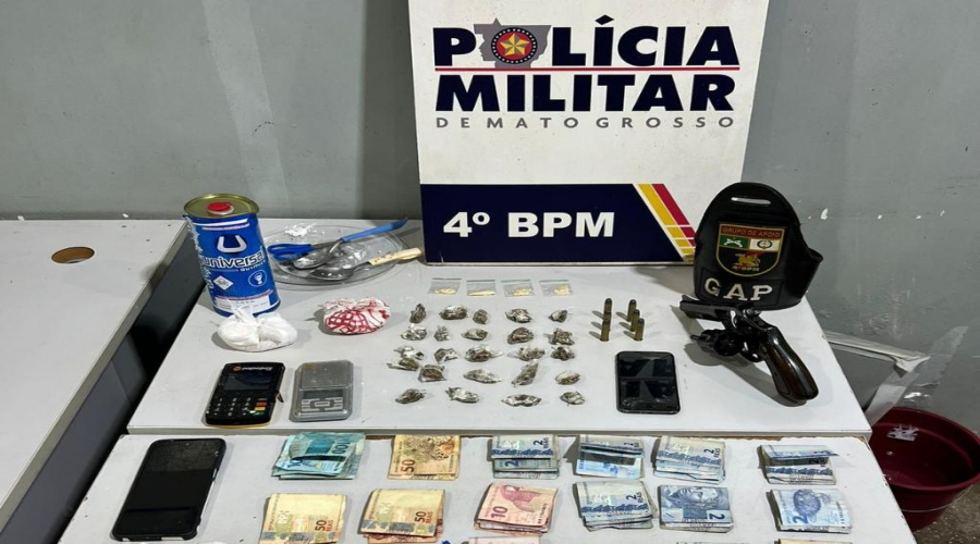 Polícia Militar prende dupla por tráfico de drogas, apreende arma e R$ 1,4 mil 1