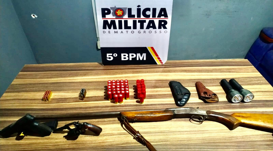 Durante rondas na região de Pedra Preta PM prende três indivíduos e apreende armas e munições 1