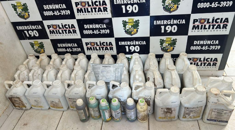 PM recupera defensivos agrícola produtos de furto e prende suspeito do crime 1