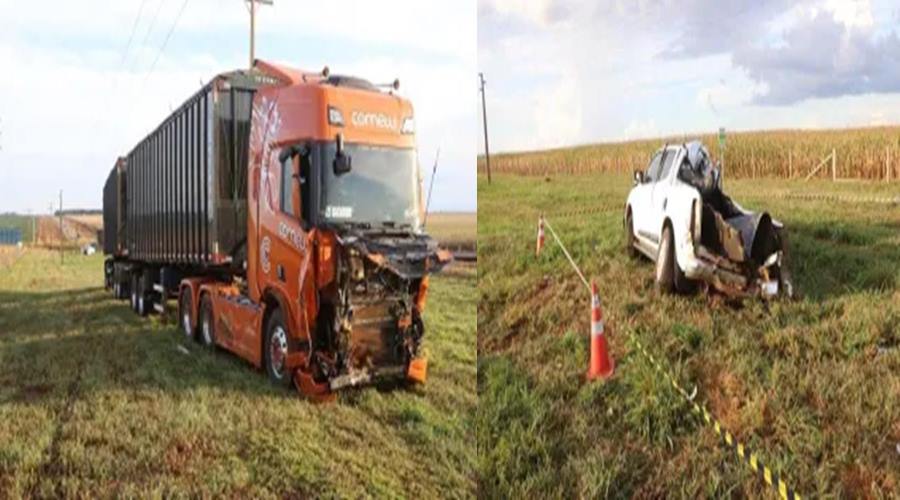 Colisão entre carreta e S10 deixa uma mulher morta e outras três pessoas feridas 1