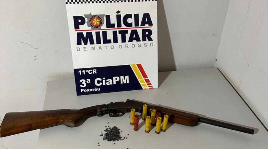 Suspeito de violência doméstica e porte ilegal de arma de fogo é preso pela PM em Poxoréu 1