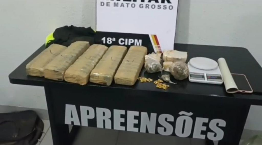 Dupla é presa pela PM com tabletes e porções de drogas em São José do Rio Claro 1