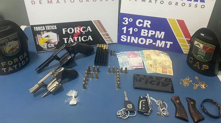 Após denúncia anônima FT prende individuo com duas armas de fogo em Sinop 1