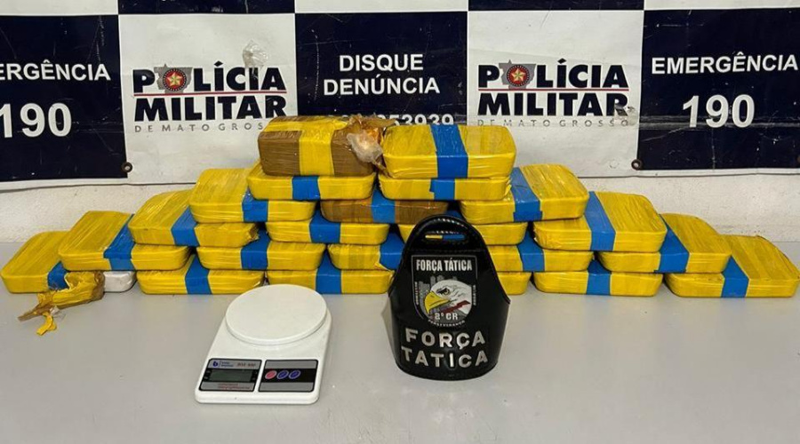 Força Tática da PM apreende 30 quilos de cocaína em Cuiabá 1