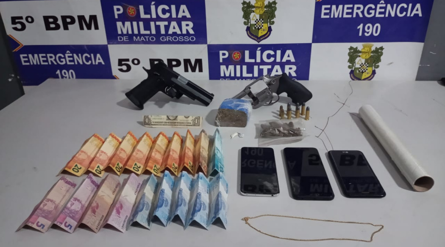 Policia apreende simulacro de arma de fogo, revólver e entorpecentes após tentativa de assalto a residência em Rondonópolis 1