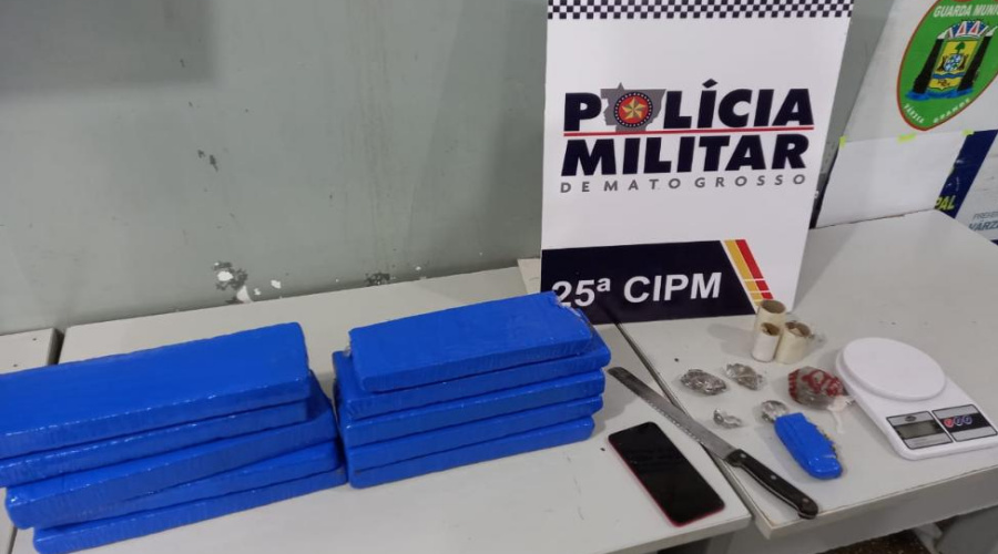 PM prende suspeito em flagrante com 10 tabletes de maconha em Várzea Grande 1