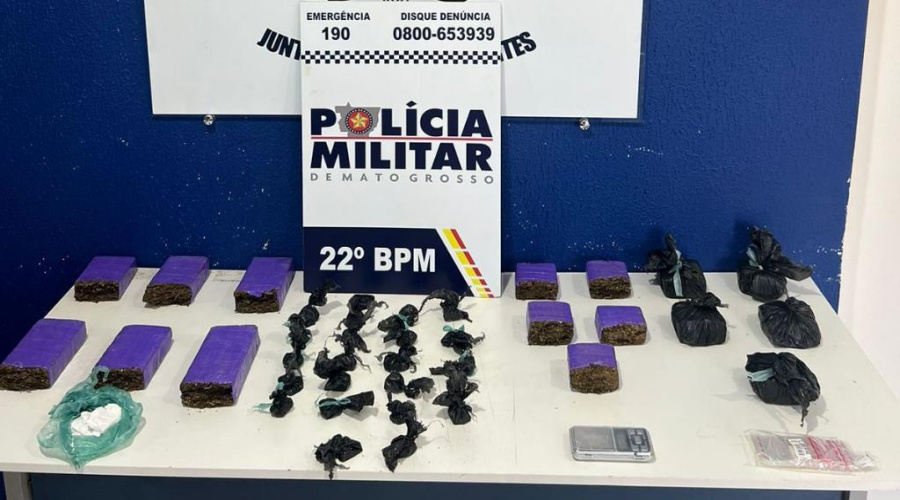 Dupla é presa pela PM com porções de maconha e cocaína no interior de MT 1